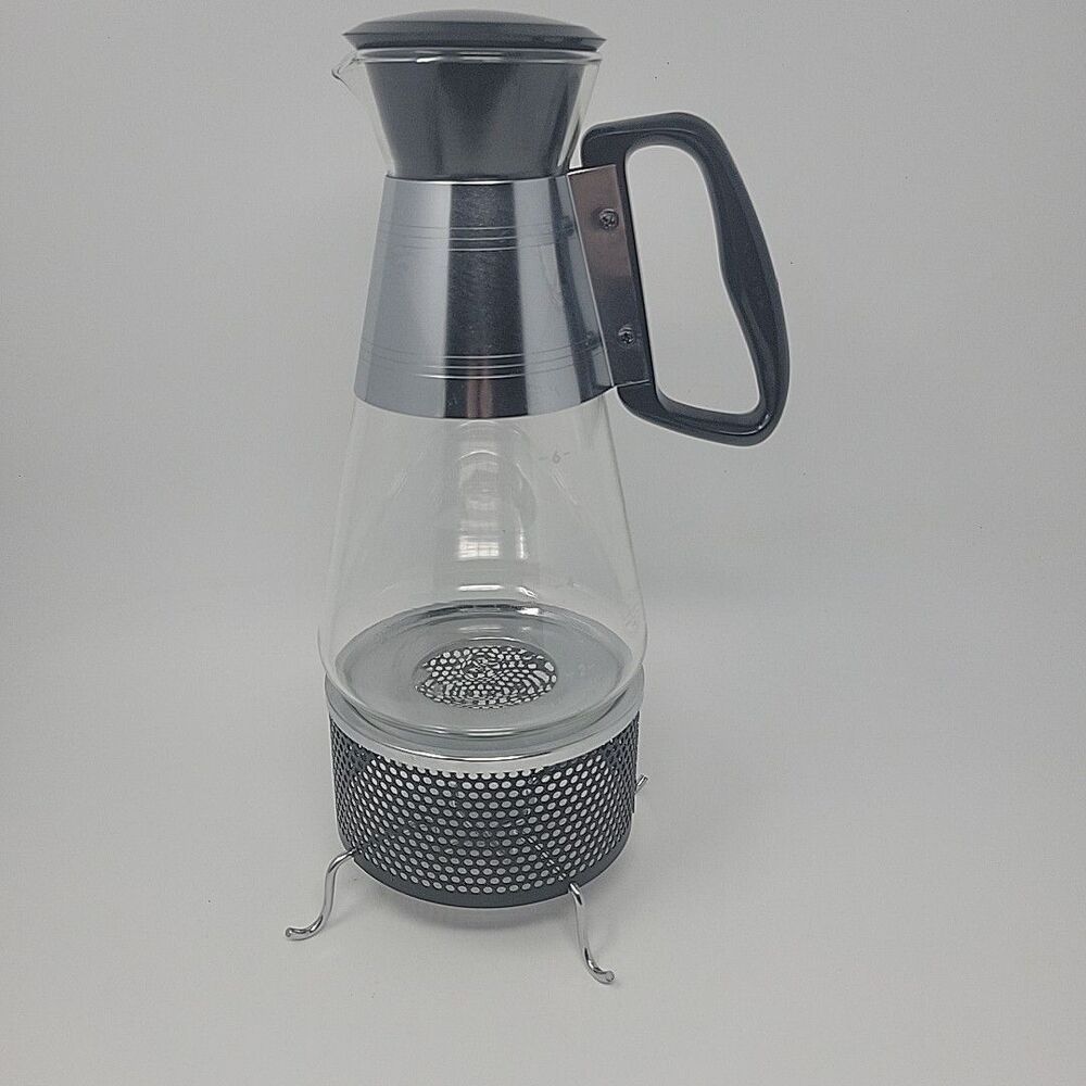 Deluxe Nescafe PYREX SILEX Glass Coffee Tea Carafe Pot Warmer ~ Vintage 1955
